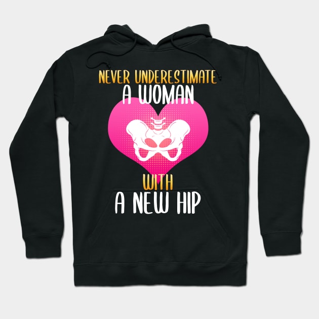 Never underestimate a woman with a new hip Hoodie by Crazy Shirts